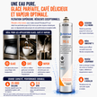Pentair Pure 7FC-S water filter cartridge shown on a white background with French marketing text, icons, and illustrations of filtered water.
