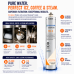 A promotional infographic for a Pentair Everpure 7F6-S water filter cartridge. The image features a large product canister on the right side with a white label, surrounded by text callouts detailing its 0.
