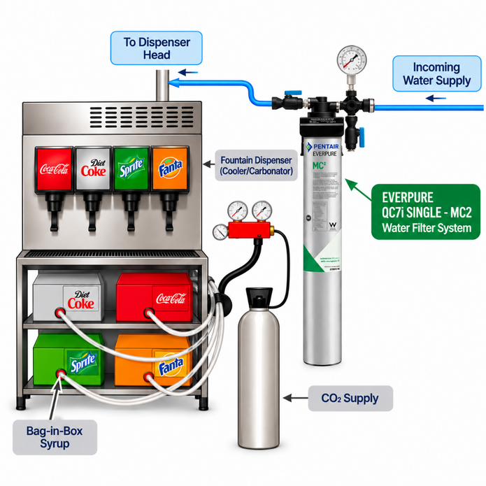 Everpure QC7iMC(2) Single Water Filter System EV927501, Everpure QC7i-MC Water Filter | Efilters | In stock free freight,Water Filter System