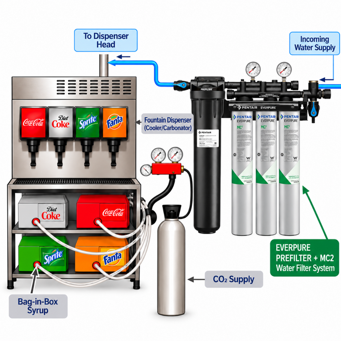 Everpure Coldrink 3-MC(2) Water Filter System for Fountain Pop EV932803, Everpure Coldrink 3-MC(2) Water Filter | Efilters | Free shipping!,Water Filter System