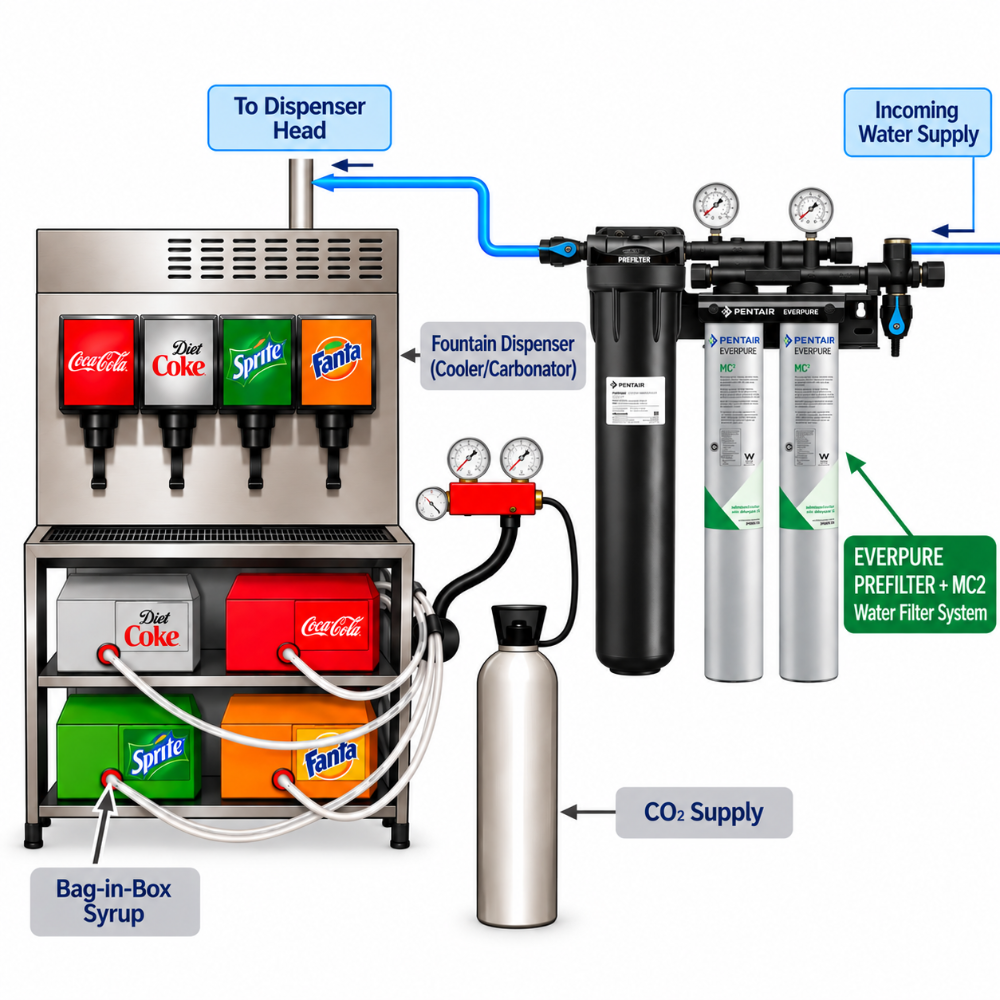 Everpure Coldrink 2-MC(2) Water Filter System for Fountain Pop EV932802