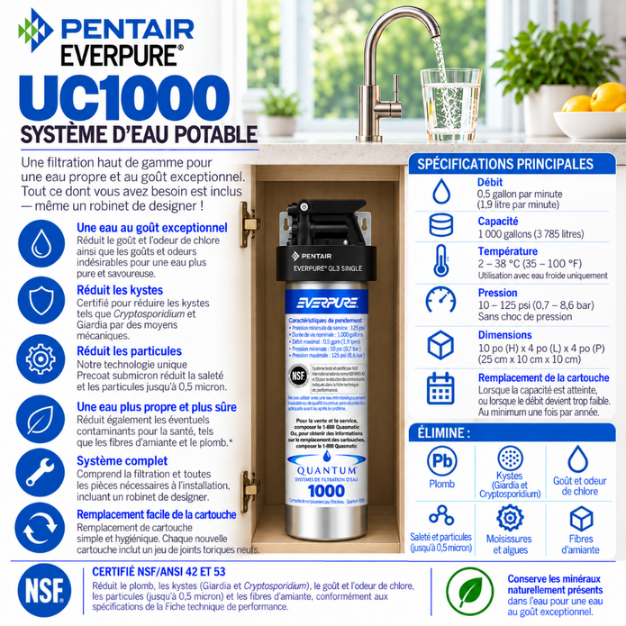 Everpure Quantum 1000 Drinking Water Filtration System Kit #UC1000, Everpure Quantum 1000 Water Filter Kit | Efilters | Shop today!,Water Filter System