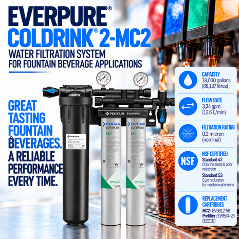 Everpure Coldrink 2-MC(2) Water Filter System for Fountain Pop EV932802