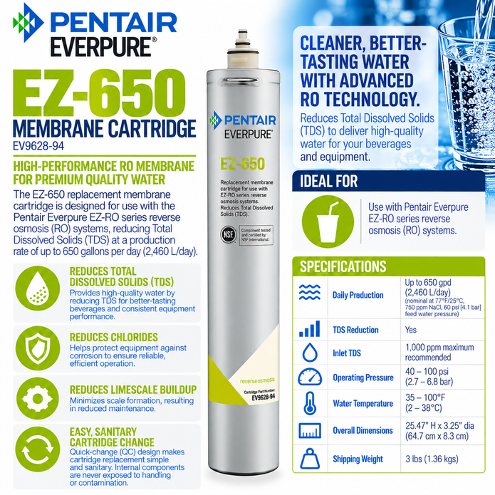 Everpure EZ650 RO Cartridge EV962894, Everpure EZ-650 Water Filter Cartridge EV962894 | Efilters.ca,Water Filter Cartridge