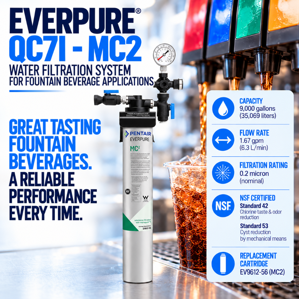 Everpure QC7iMC(2) Single Water Filter System EV927501, Everpure QC7i-MC Water Filter | Efilters | In stock free freight,Water Filter System