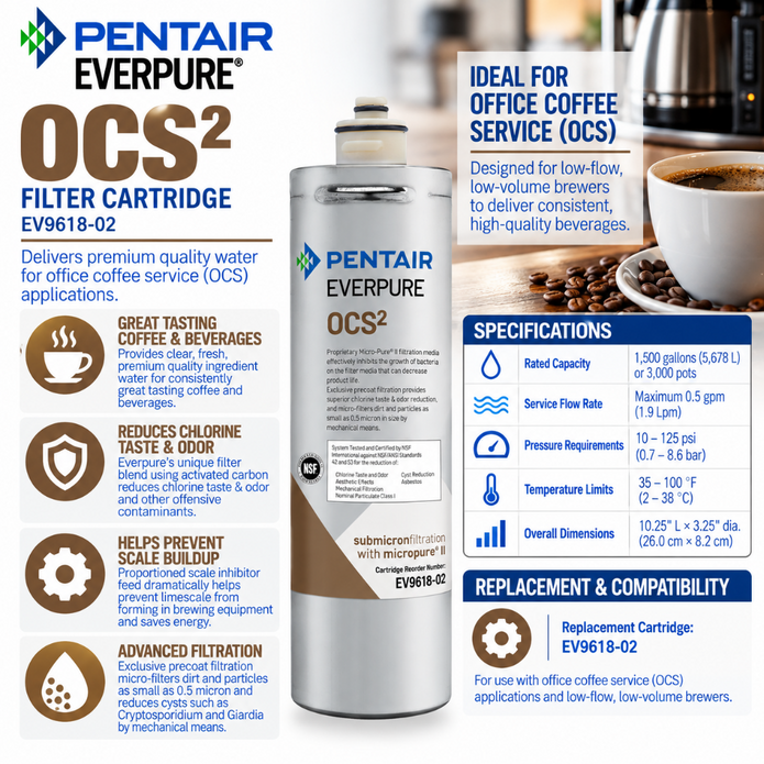 Everpure OCS(2) Water Filter Cartridge for Office Coffee EV961802