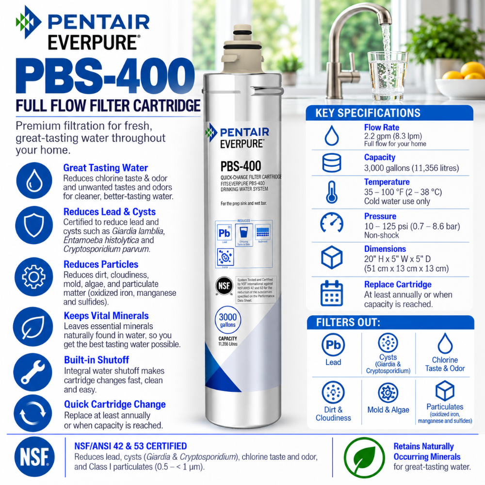 Everpure PBS400 'Full Flow' Water Filter Cartridge EV927086