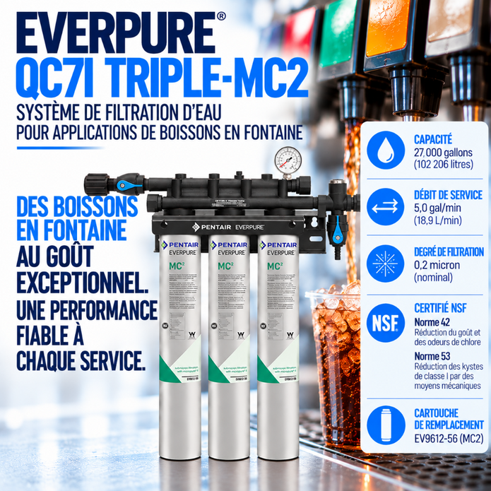 Everpure QC7iMC(2) Triple Water Filter System EV927503, Everpure QC7i-MC Triple Water Filter | Efilter | In stock free freight,Water Filter System