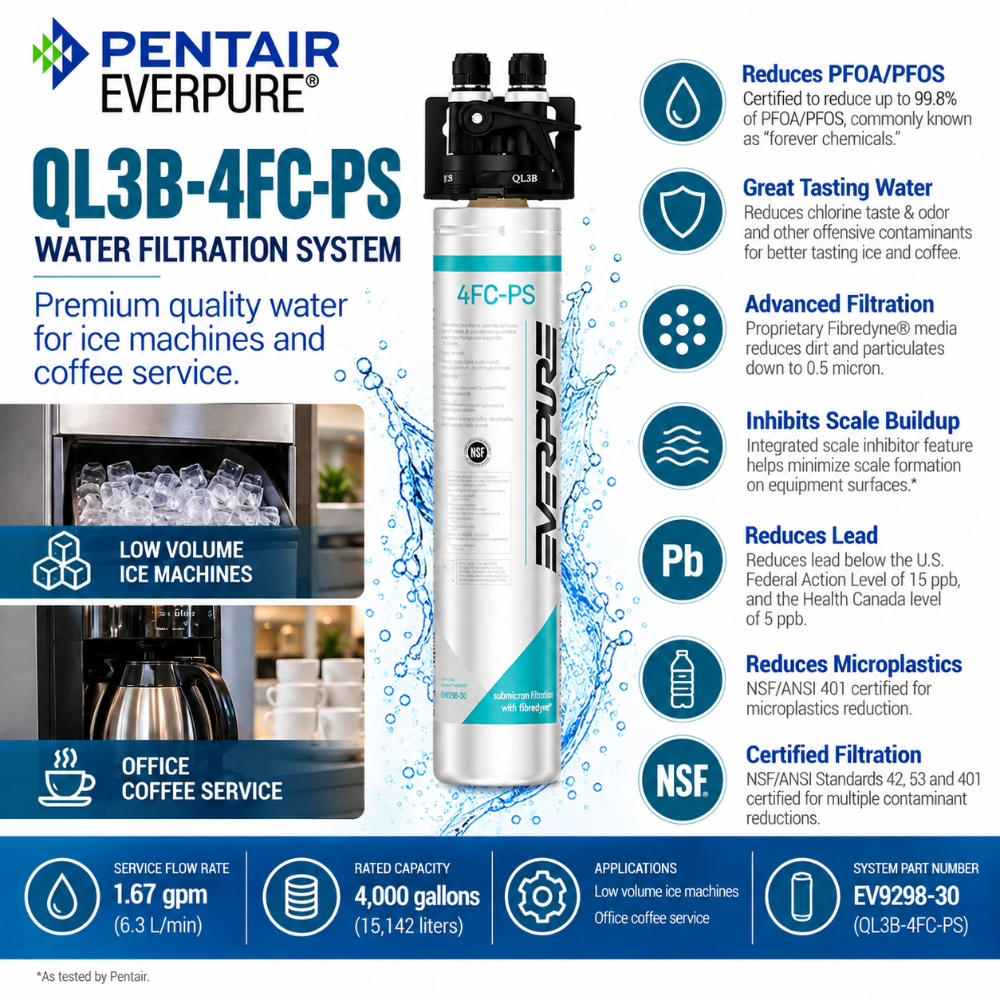 Everpure QL3B-4FCPS Water Filtration System EV929830 (Forever Chemicals)