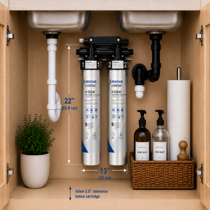 Everpure H1200 Drinking Water Filtration System EV928200, Everpure H1200 Water Filter System | Forever Chemicals | Efilters.ca,Water Filter System
