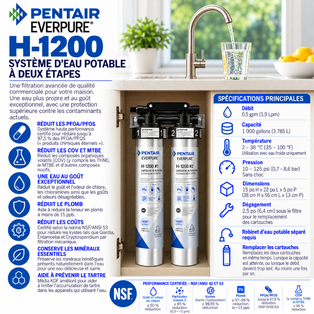 Everpure H1200 Drinking Water Filtration System EV928200