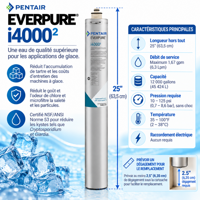 Everpure  i4000(2) Water Filter Cartridge for Ice EV961232