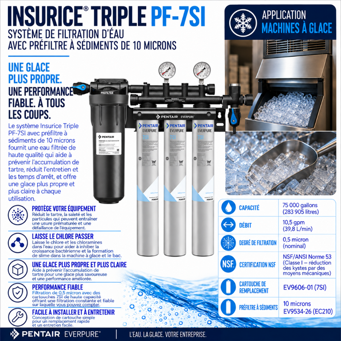 Everpure Insurice Triple PF7SI Water Filter System for Ice EV932475, Everpure Insurice Triple PF-7SI Water Filter | Efilters | Free freight,Water Filter System