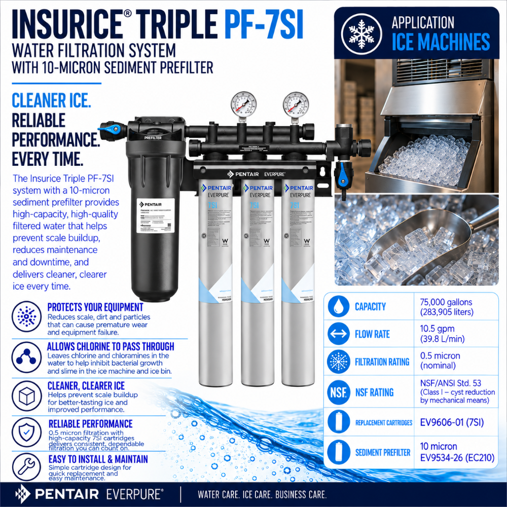 Everpure Insurice Triple PF7SI Water Filter System for Ice EV932475, Everpure Insurice Triple PF-7SI Water Filter | Efilters | Free freight,Water Filter System