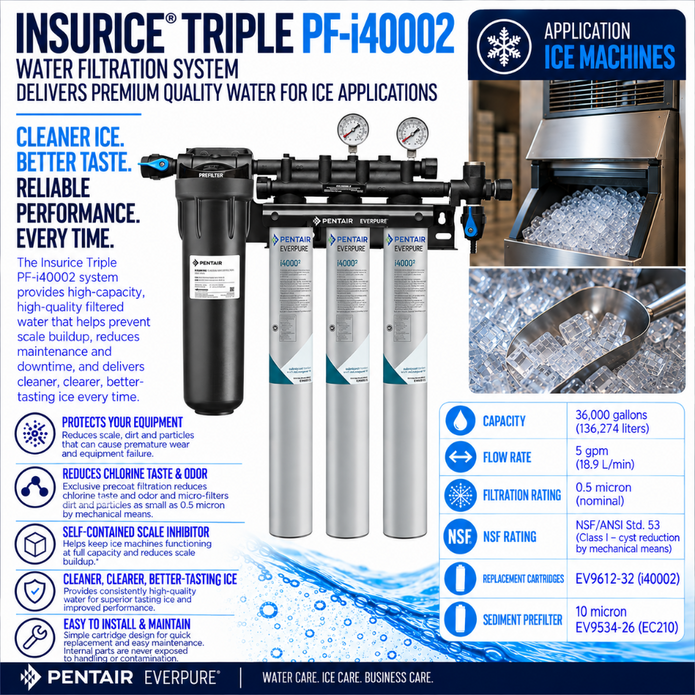 Everpure Insurice Triple PF4000(2) Water Filter System for Ice EV932523
