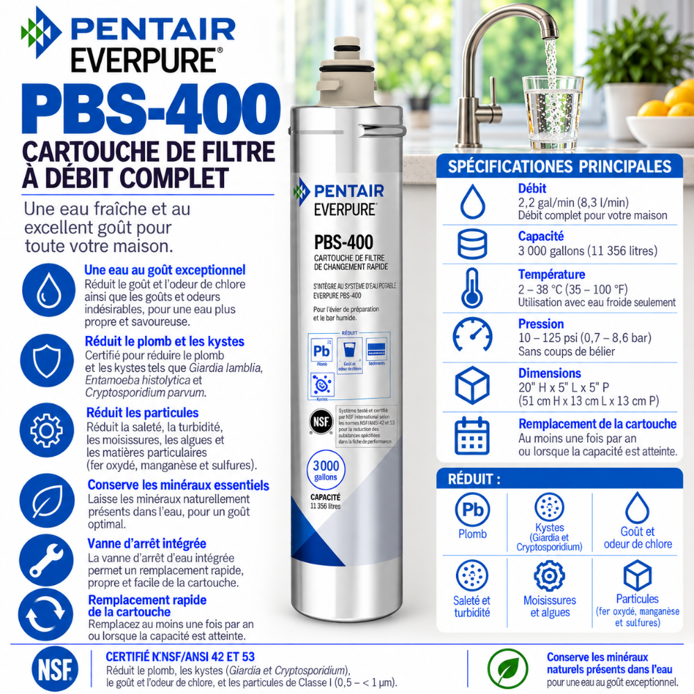 Everpure PBS400 'Full Flow' Water Filter Cartridge EV927086