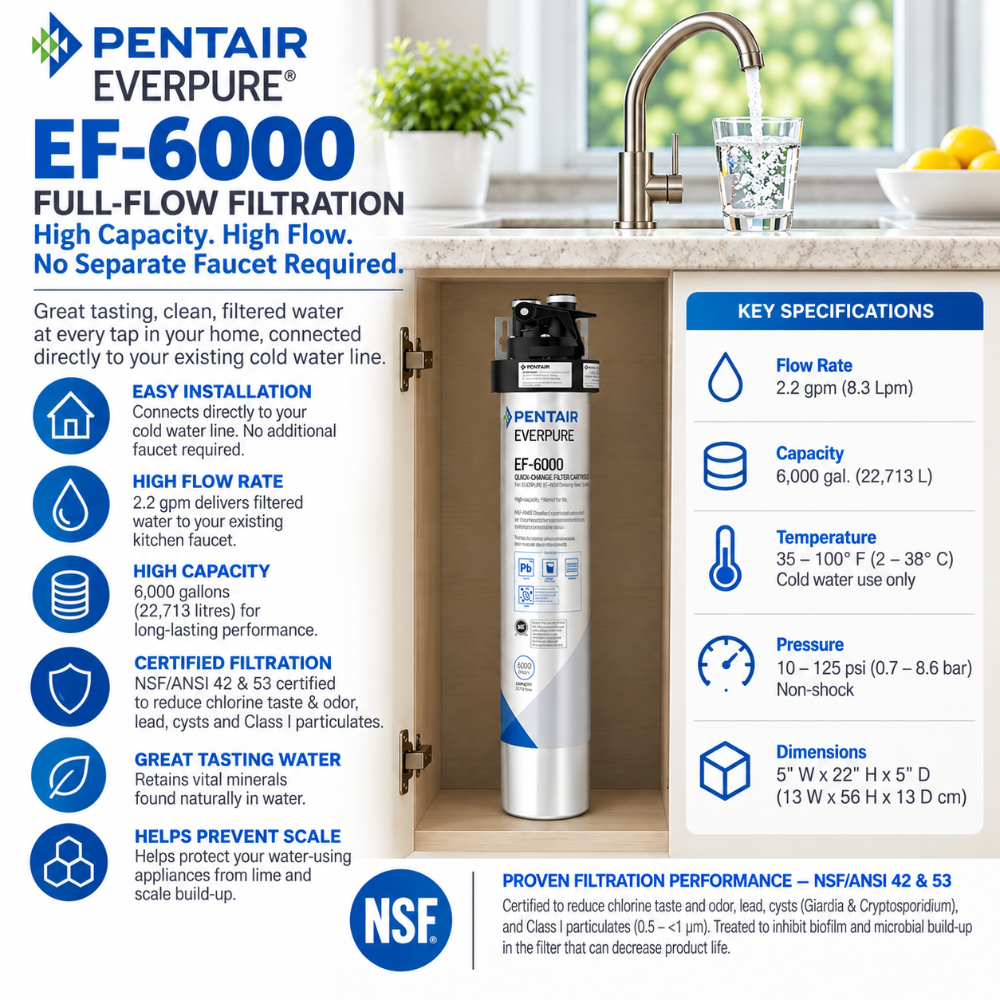 Everpure EF6000 Full Flow Drinking Water Filtration System