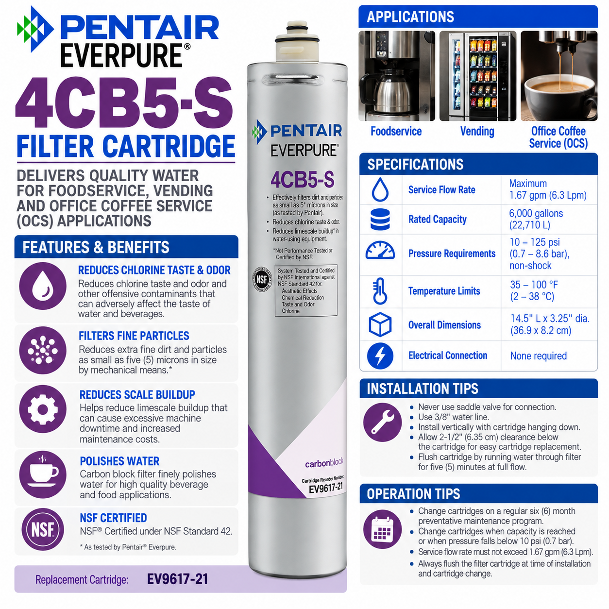 Everpure 4CB5S Water Filter Cartridge EV961721