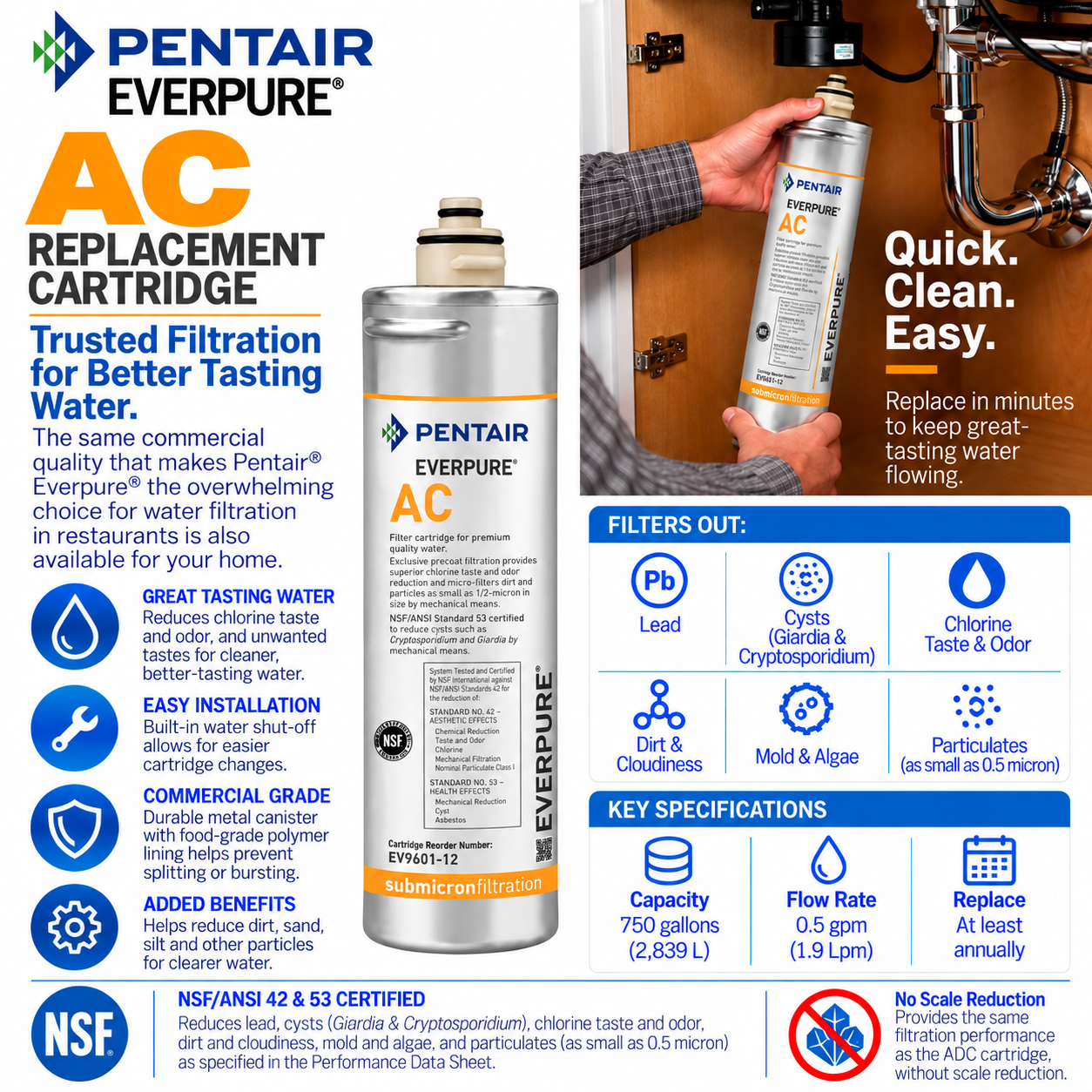 Everpure AC Water Filter Cartridge EV960112