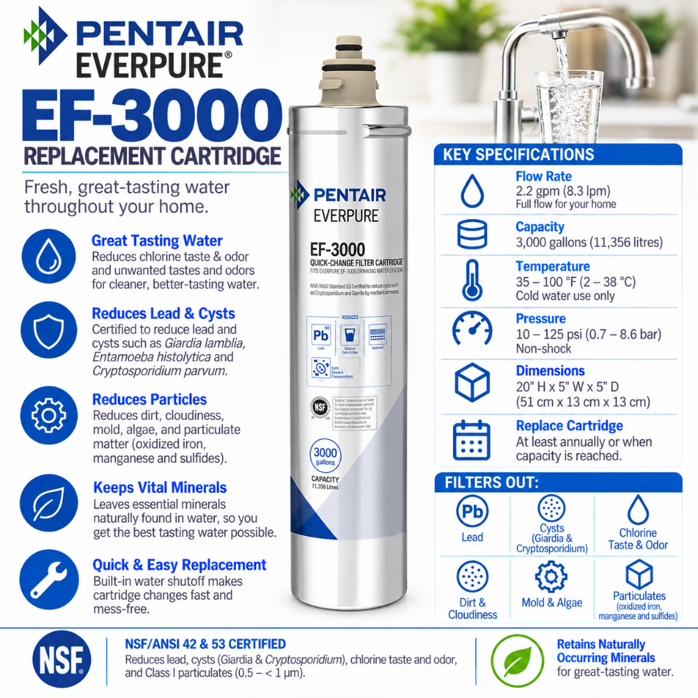 Everpure EF3000 'Full Flow' Water Filter Cartridge EV985750