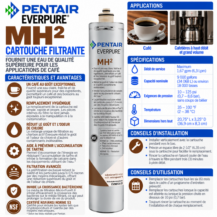 Everpure MH(2) Water Filter Cartridge for Coffee EV961321, Everpure MH Water Filter | Efilters | Shop today and we ship today!,Water Filter Cartridge