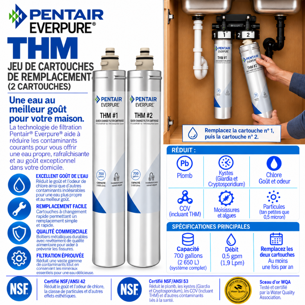 Everpure THM #1 & THM #2 Water Filter Cartridge Kit #THMKIT