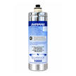 EverPure Quantum 1000 water filter replacement cartridge, featuring a silver aluminum canister with a blue and white label, a black cap, and a white filter element at the top, shown against a plain white background.