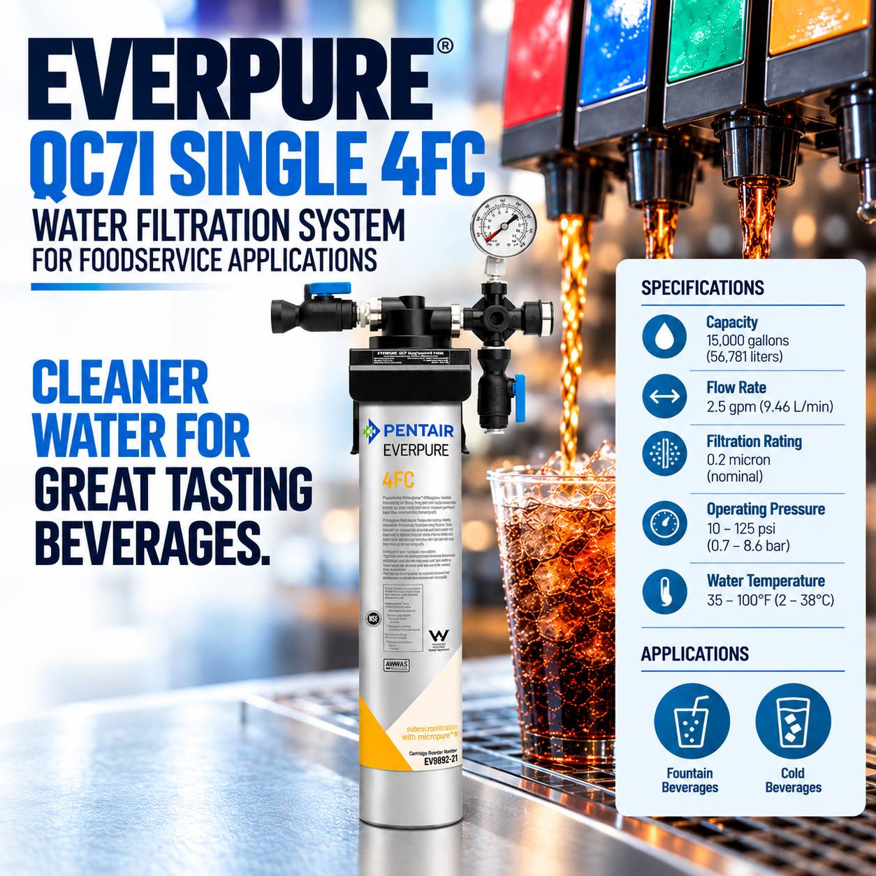 Everpure QC7i Single 4FC Water Filter System EV920241