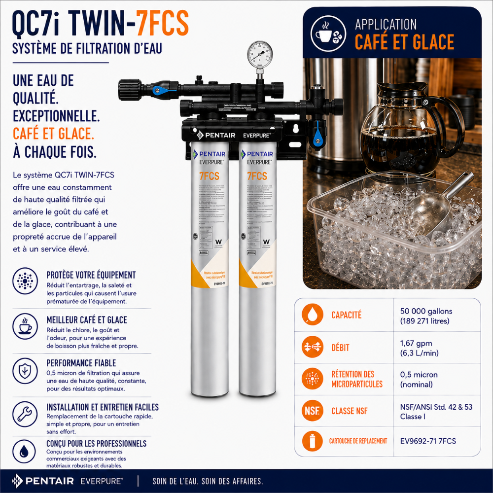 Everpure QC7i Twin 7FCS Water Filter System EV920292, Everpure QC7i Twin 7FCS Filter EV920292 | Efilters | Free Shipping,Water Filter System