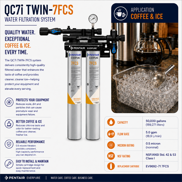 Everpure QC7i Twin 7FCS Water Filter System EV920292, Everpure QC7i Twin 7FCS Filter EV920292 | Efilters | Free Shipping,Water Filter System