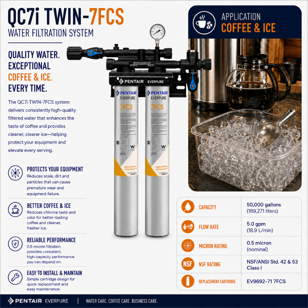 Everpure QC7i Twin 7FCS Water Filter System EV920292, Everpure QC7i Twin 7FCS Filter EV920292 | Efilters | Free Shipping,Water Filter System