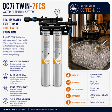 Everpure QC7i Twin 7FCS Water Filter System EV920292, Everpure QC7i Twin 7FCS Filter EV920292 | Efilters | Free Shipping,Water Filter System