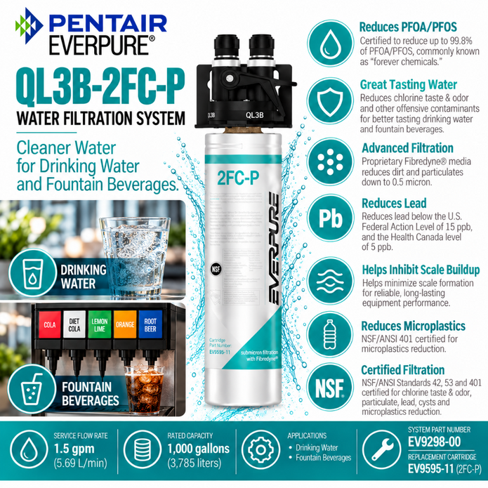 Everpure QL3B-2FCP Water Filtration System EV929800 (Forever Chemicals)