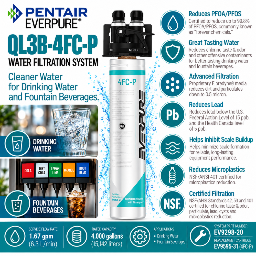 Everpure QL3B-4FCP Water Filtration System EV929820 (Forever Chemicals)