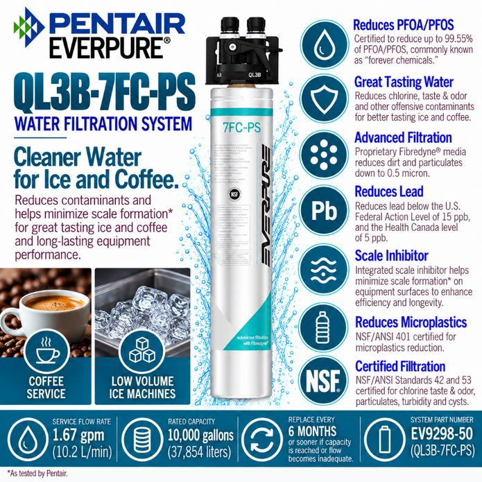 Everpure QL3B-7FCPS Water Filter System EV929850 (Forever Chemicals), Everpure QL3B-7FCPS System EV929850 | Forever Chemicals | Efilters ,Water Filter System