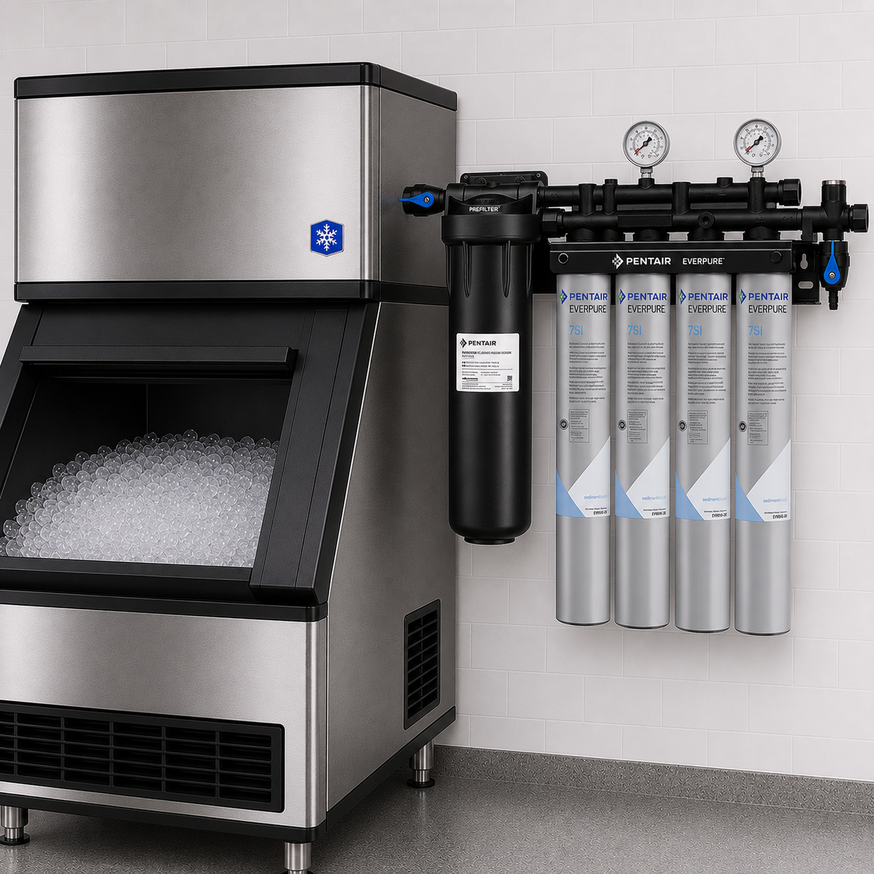 Everpure Insurice Quad PF7SI Water Filter System for Ice EV932477, Everpure Insurice Quad PF-7SI Water Filter | Efilters | Free freight!,Water Filter System