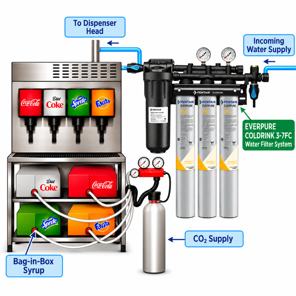 Everpure Coldrink 3-7FC Water Filter System for Fountain Pop EV932873, Everpure Coldrink 3-7FC Water Filter System | Efilters | Free shipping,Water Filter System