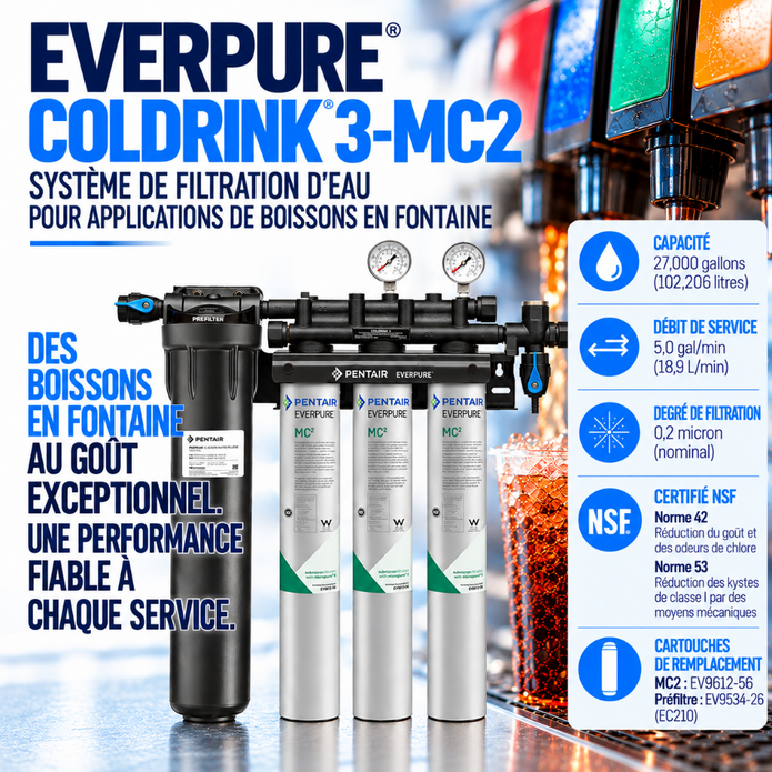 Everpure Coldrink 3-MC(2) Water Filter System for Fountain Pop EV932803, Everpure Coldrink 3-MC(2) Water Filter | Efilters | Free shipping!,Water Filter System