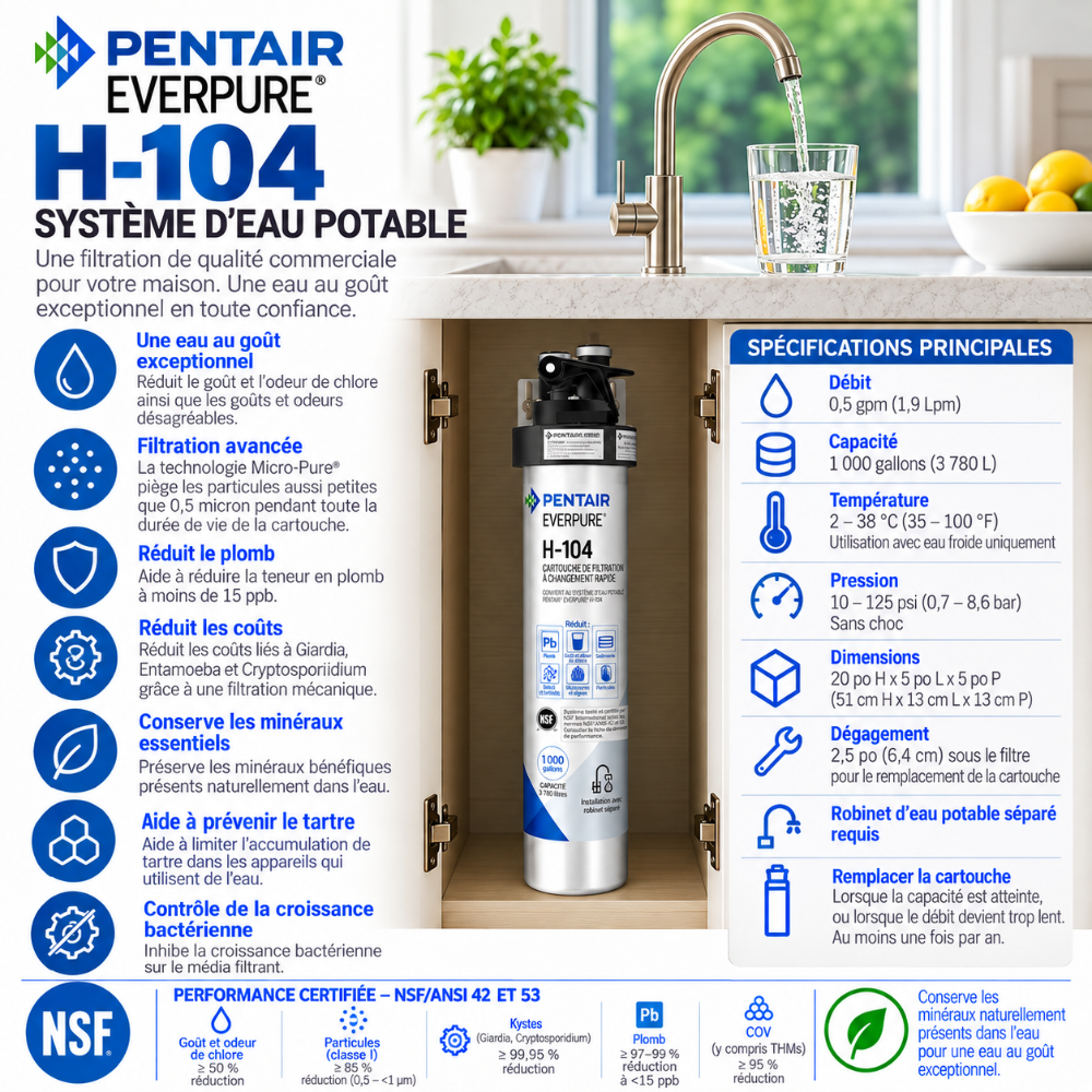 Everpure H104 Drinking Water Filtration System EV926271