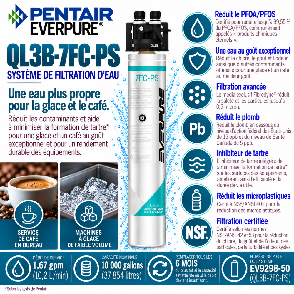 Everpure QL3B-7FCPS Water Filter System EV929850 (Forever Chemicals), Everpure QL3B-7FCPS System EV929850 | Forever Chemicals | Efilters ,Water Filter System