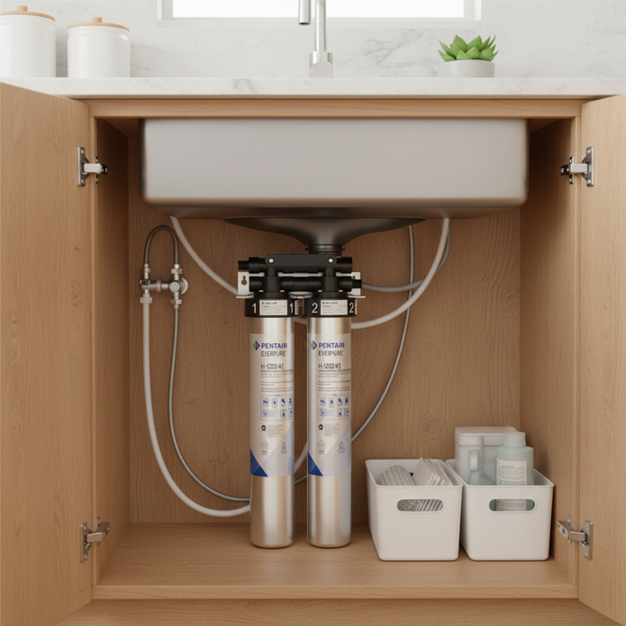 H-1200 Twin System Under-Counter Installation